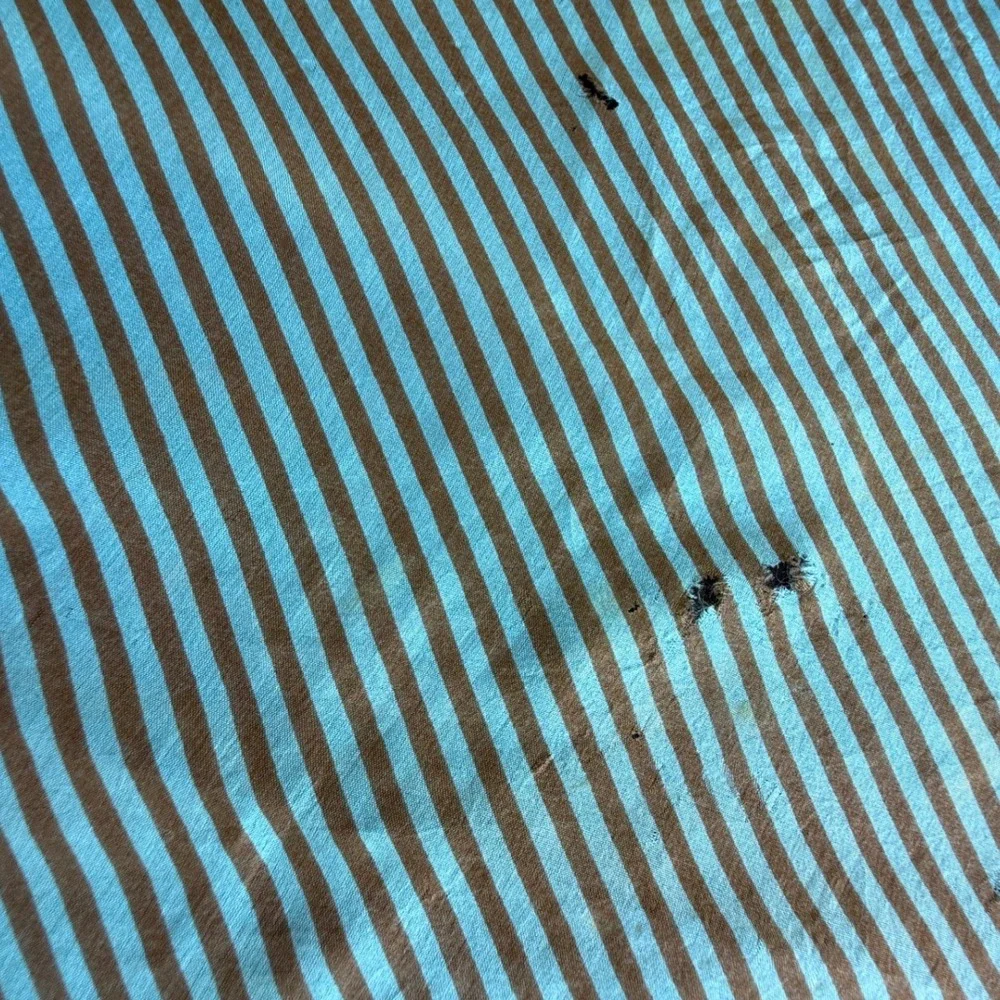 Vera Neumann Vintage Silk Scarf Turquoise Brown Diagonal Stripe Hand Rolled Edge